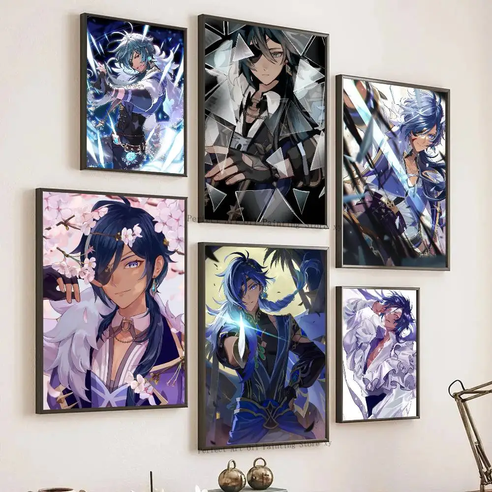 Kaeya Alberich-Genshin Impact Posters Living Room Bar Cafe Quality Canvas Vintage Style Comics Painting Art Home Wall Decor