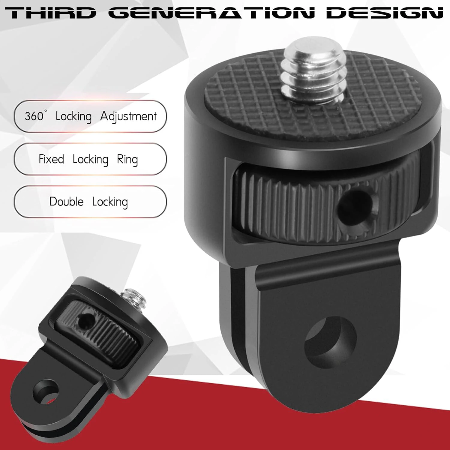 Aluminum Tripod Mount for Gopro Adapter 360° Adjustment 1/4-20 Screw Conversion Adapter for GoPro Hero 13 Insta360 ACE Pro X4