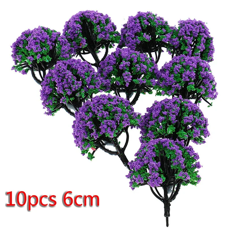 10Pcs Model Trees 1/150 Scale Artificial Model Trees Train Forest Diorama Scenery Layout Garden Decorate Trees