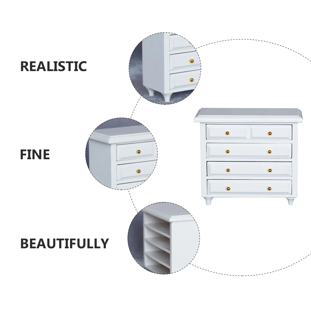 Miniature ที่สมจริงไม้ตู้ตกแต่ง MINI House เฟอร์นิเจอร์สําหรับ CRAFT Photo Props นักเรียนโครงการ Office จอแสดงผล