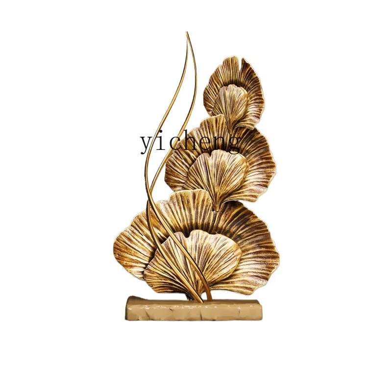 

XL Hotel Entrance Ginkgo Sculpture Ornament New Chinese Art Light Luxury Floor Decoration