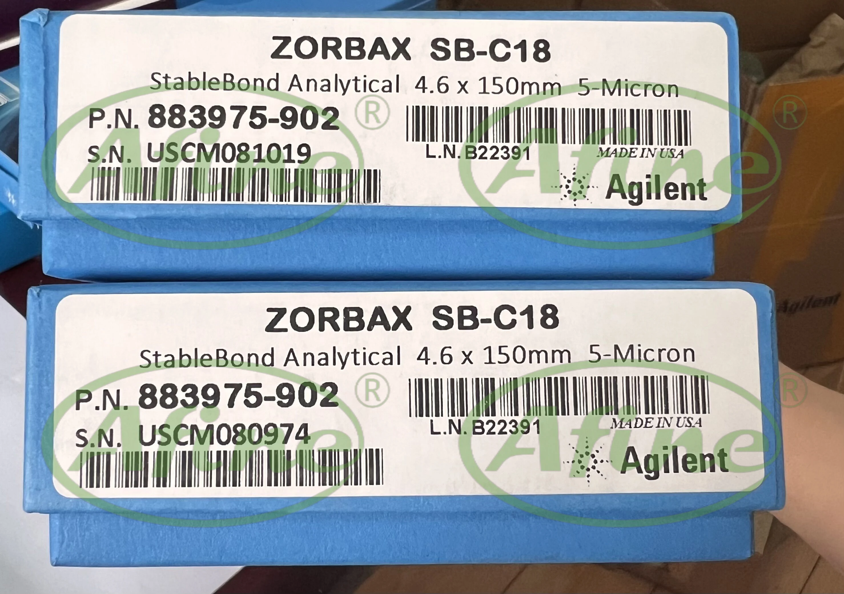 

AFINE Agilent 883975-902,ZORBAX StableBond C18 Column, 4.6 x 150 mm, 5 µm, 400 bar