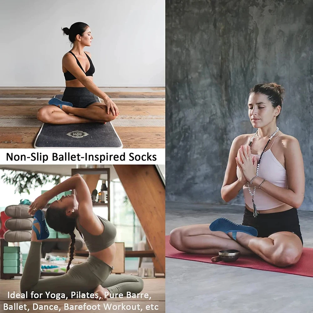Women High Quality Breathable Yoga Socks Silicone Non-Slip Bandage Pilates Sock Ladies Ballet Dance Fitness Workout Cotton Socks image 5