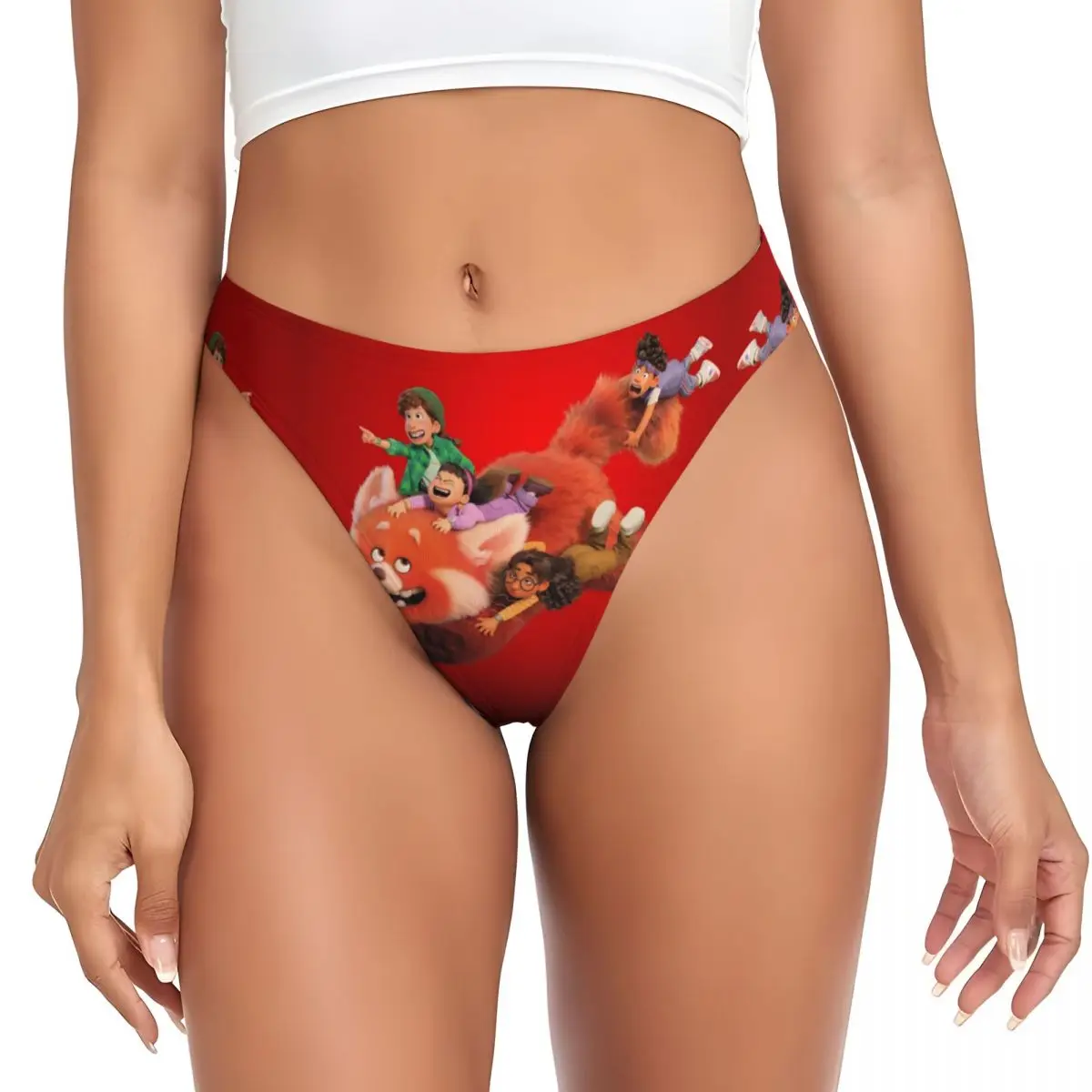 

Custom Womens Turning Red Movie Red Bear Cute G-string Thong Comfort Panties Underwear