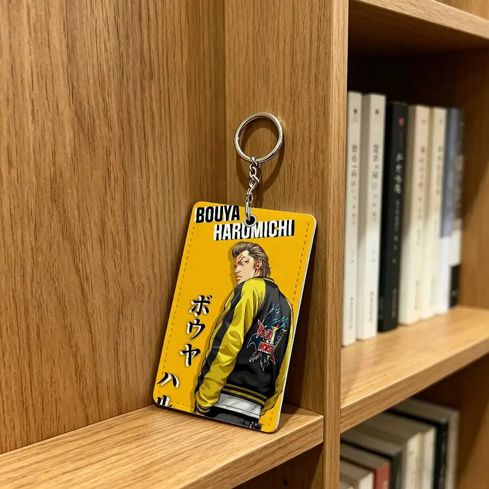 W-Worst C-Crows Zero Comics Card Holder Men And Womenn Universal Antirust Keychain Learther Access Drop Key Tag Ring image 6