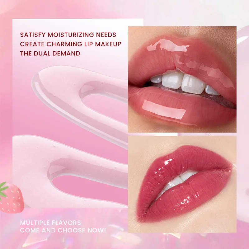 Transparent Lip Oil with 2 Color Tints Hydrating Moisturizing Nourishing Formula for Dry Lips Care Repair Lip Treatment Beauty
