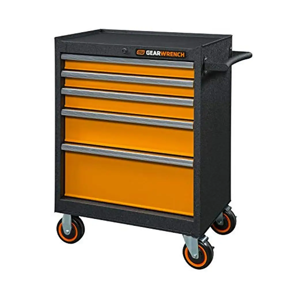 

Tool Cabinet 5 Drawers Strong Steel Construction Smooth Sliding Secure Tubular Lock 27"x37"x18