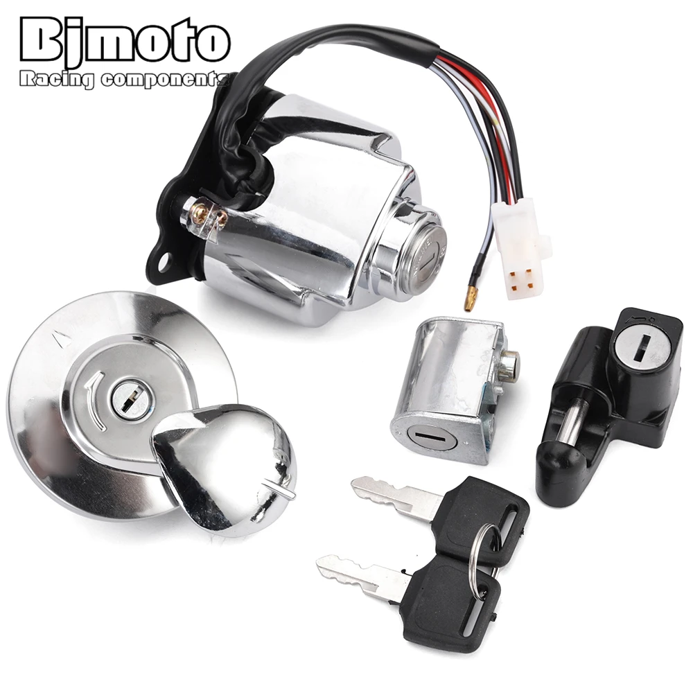 Ignition Switch Fuel Gas Cap Seat Lock Key Kit For Honda VT250 Magna 250 Steed Shadow 400 VT600