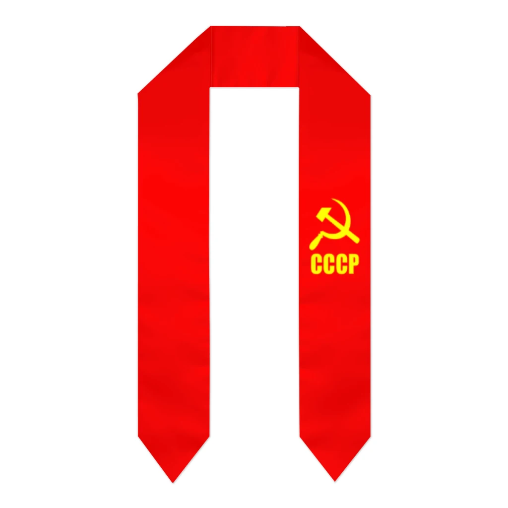 

CCCP Flag Thick Graduation Sash Stole Scarf Double Sided Honor Stole For Graduation Students Class Of 2025