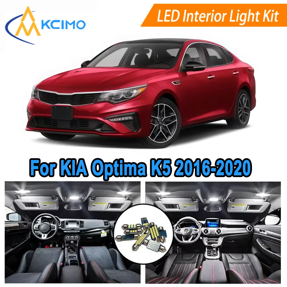 

LED Interior Lights For KIA Optima K5 2016-2020 Super Bright 6000K Bulbs Direct Fit for Map Dome Door Courtesy Light​s