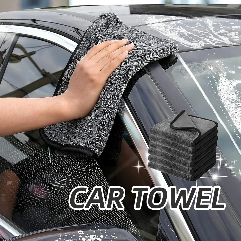 Microfiber Car Cleaning Towel Double-Sided Super Absorbent Car Wash Cleaning Cloth Scratch Proof Soft Lint Towels