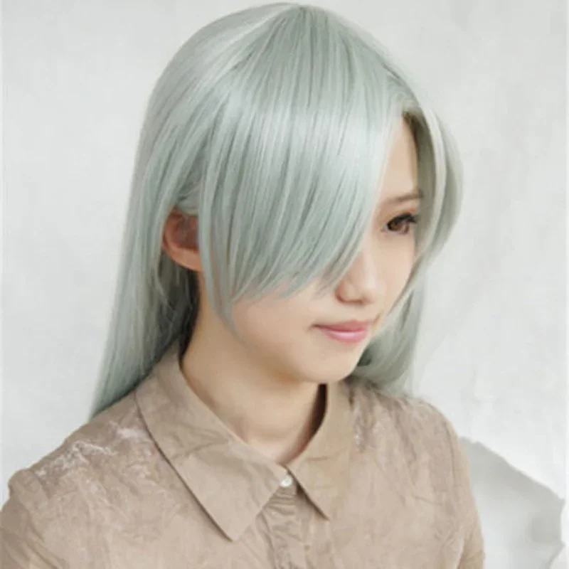 The Seven Deadly Sins Cosplay Wigs Elizabeth Liones Wigs Long Light Gray Green Synthetic Hair Perucas Cosplay Wig   Wig Cap