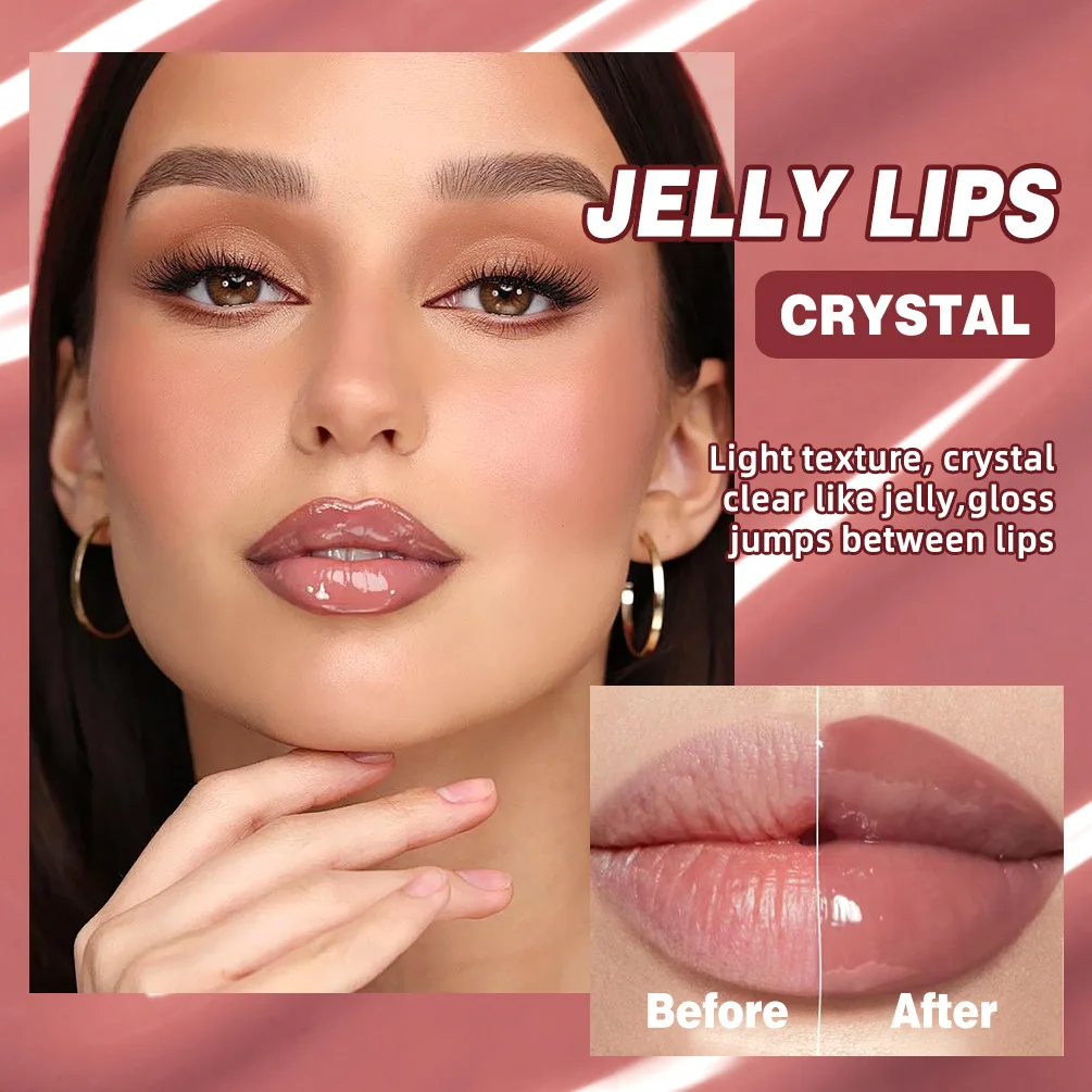 Crystal Lip Balm Moisturizing Lip Gloss Oil Jelly Lipgloss Long Lasting Fullness Lips Tint Soft Tube Make Up Beauty Lips Care
