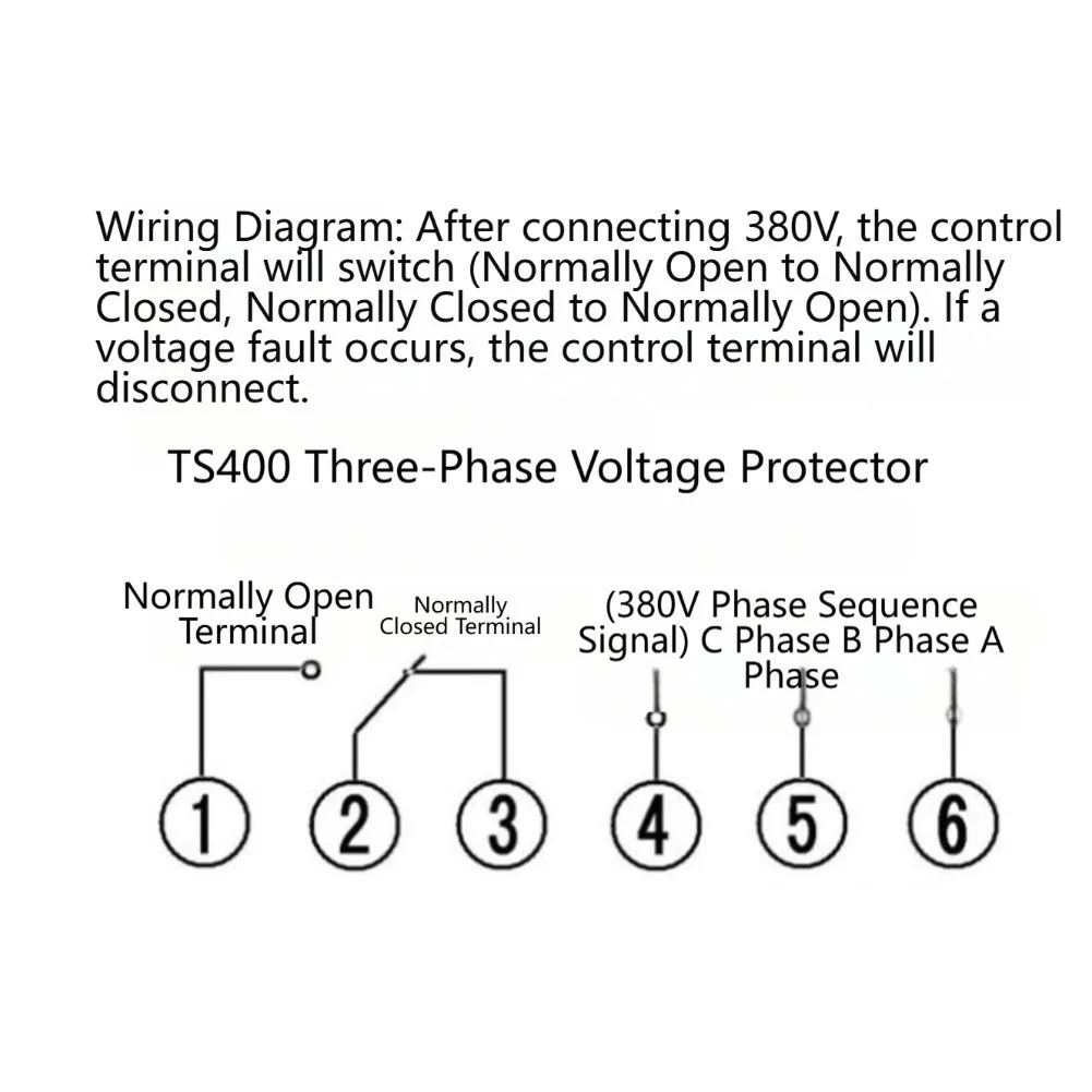TS400 380V Three Phase Voltage Safety Relay for Undervoltage Overvoltage Phase Missing and Incorrect Phase Order Protection