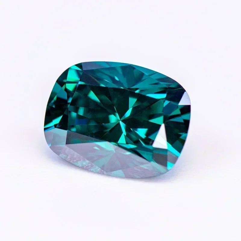 

L-Moissanite Stone Cushion Cut Emerald Green Natural Color Lab Artificial Gemstone For Diy Charms Jewelry Making With GR