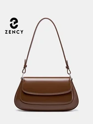 Zency Luxury Handbags Purses For Women Genuine Leather French Style Ladies Small Shoulder Bag Underarm Crossbody Messenger