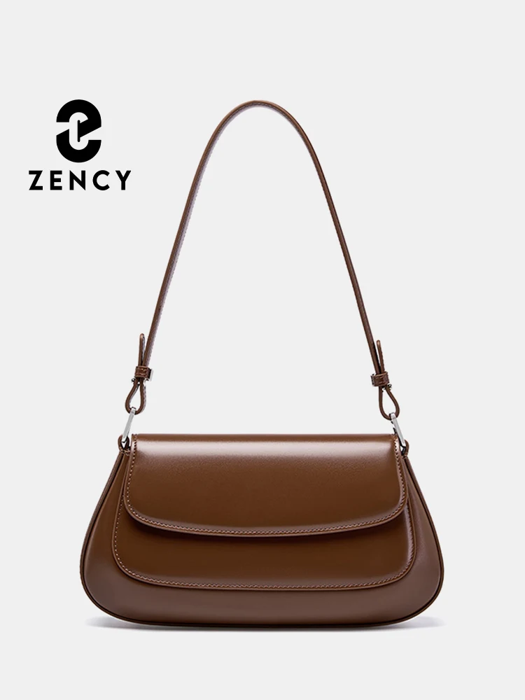 Zency Luxury Handbags Purses For Women Genuine Leather French Style Ladies Small Shoulder Bag Underarm Crossbody Messenger