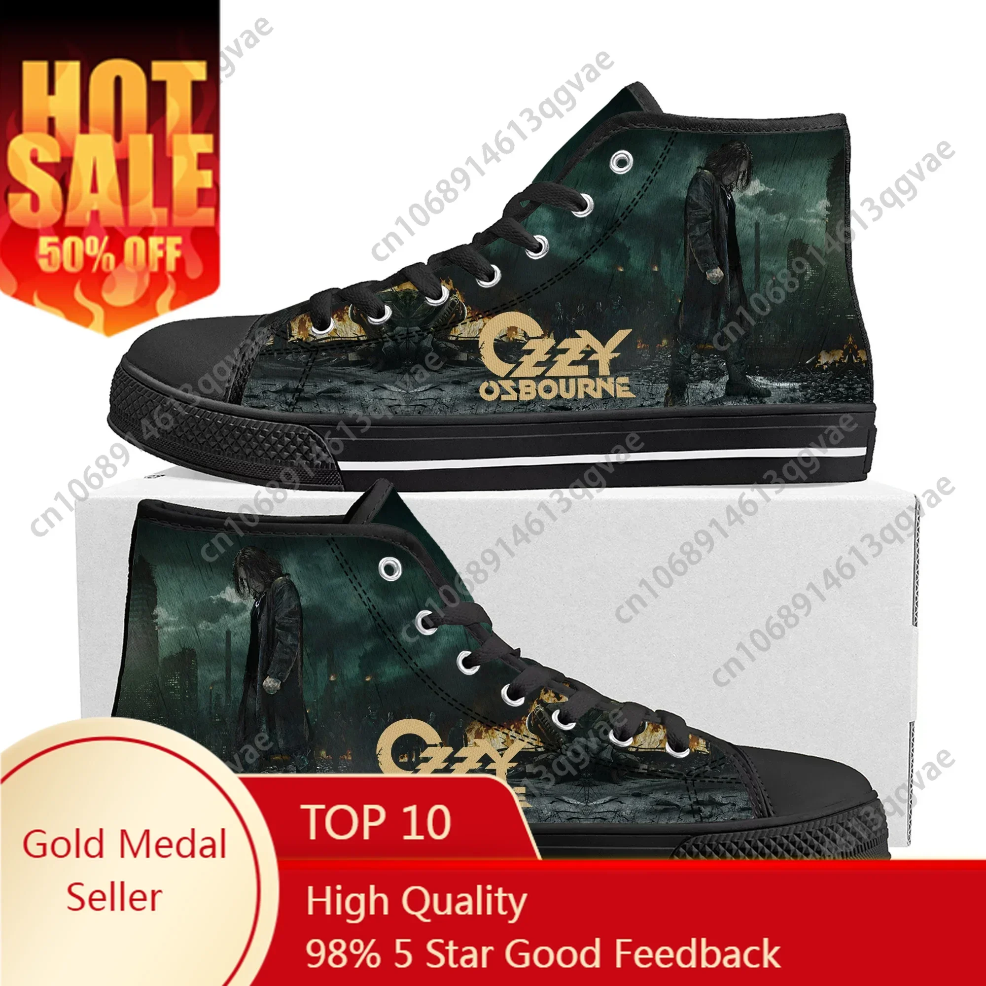 

Ozzy Rock Singer Osbourne High Top High Quality Sneakers Mens Womens Teenager Canvas Sneaker Casual Couple Shoes Custom Shoes