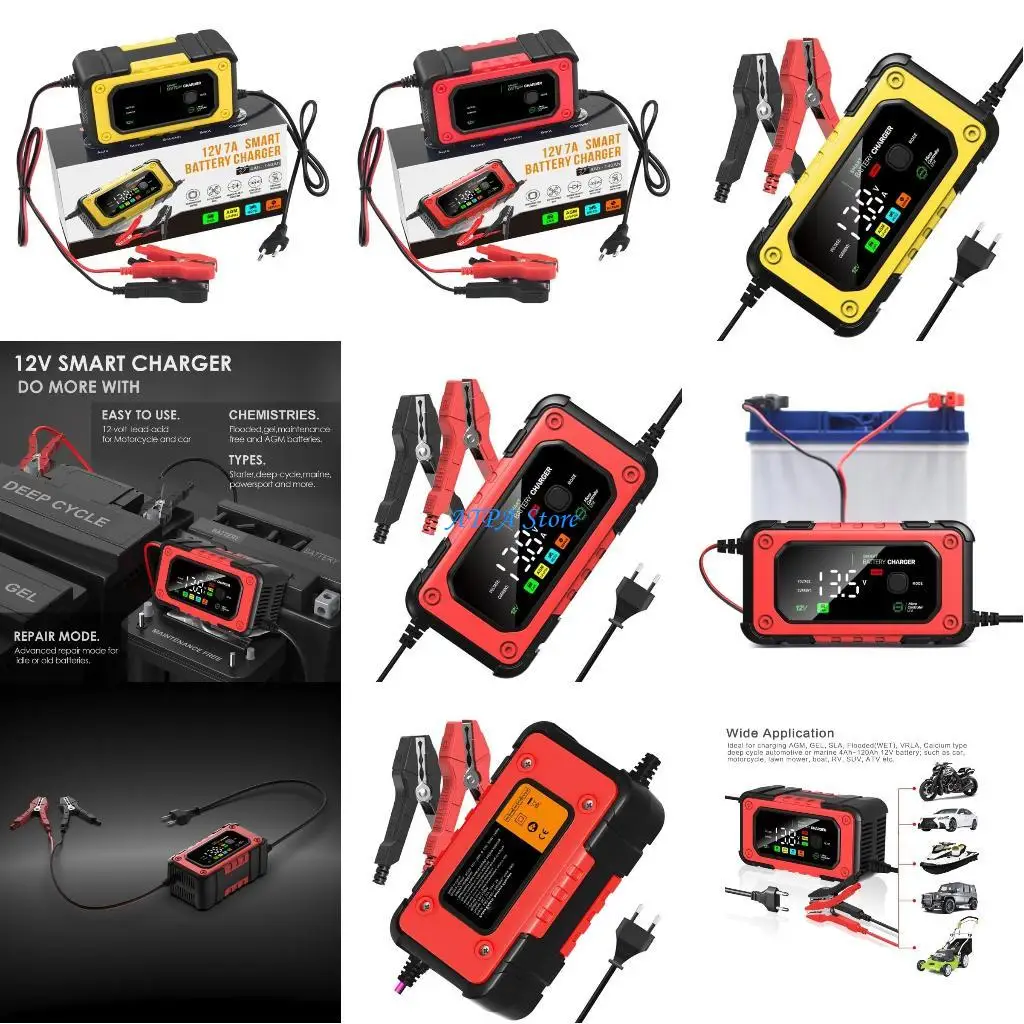 

U13C 12V 7A Батарея зарядка SmartFast зарядка для автомобильных аккумуляторов зарядный импульс ремонт