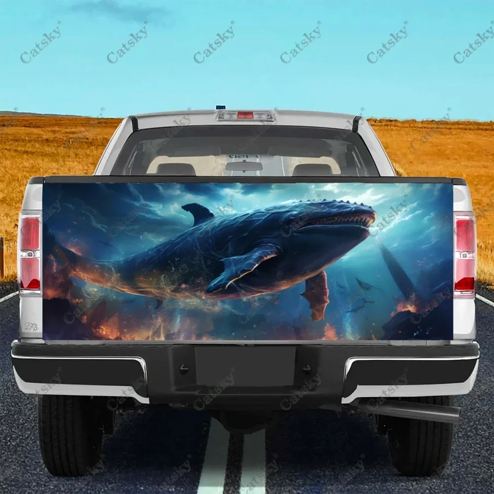 Whale Shark Swimming In Ocean Truck Tailgate Wrap Professional Grade Material Universal Fit for Full Size Trucks Weatherproof