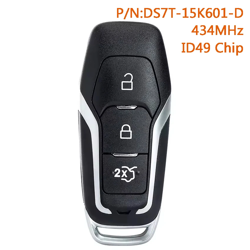 

Пульт дистанционного управления KEYECU DS7T-15K601-D для Ford Mondeo, Edge, S-Max, Galaxy 2014-2018, чип ID49, 434 МГц ASK