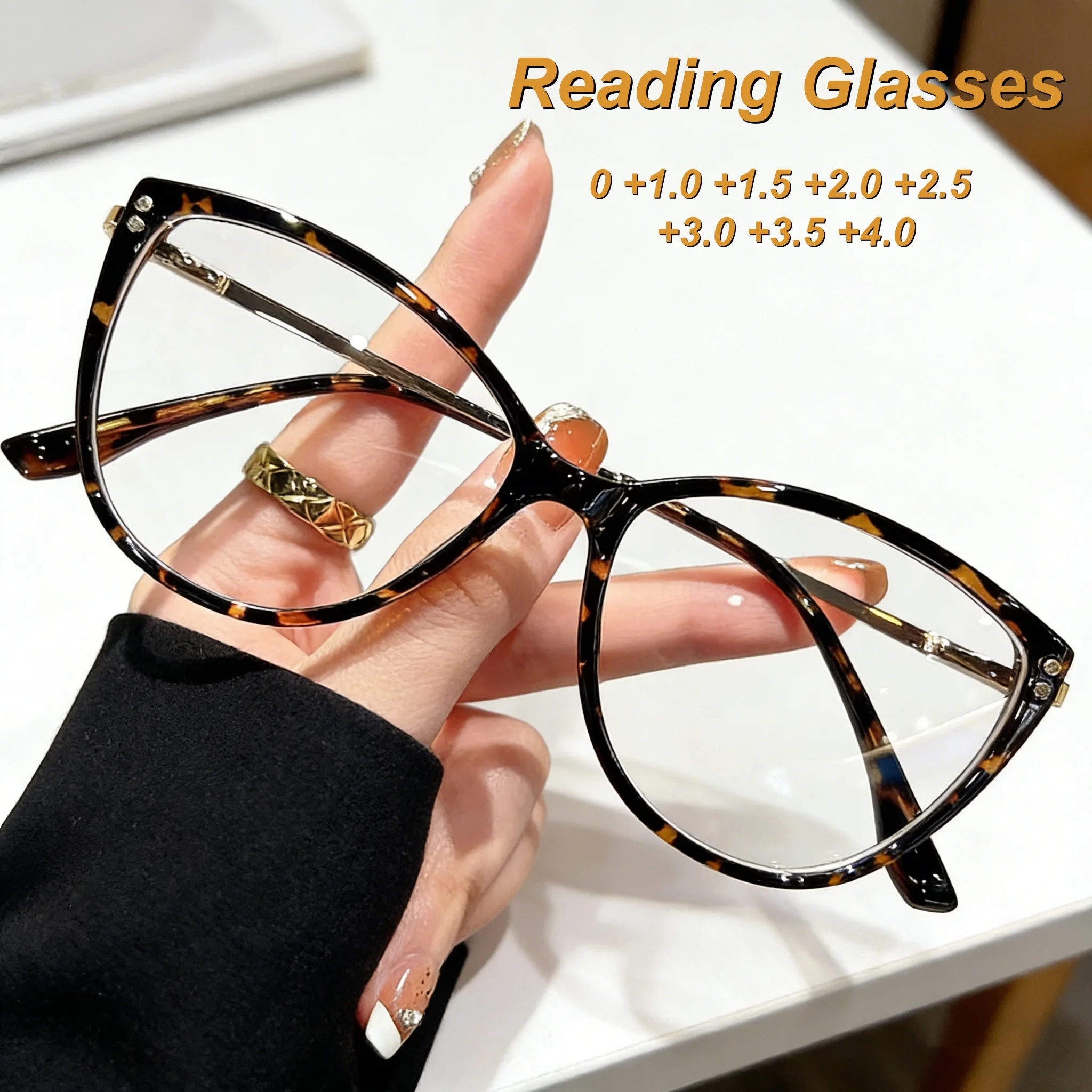 

Retro Personalized High-definition Cat Eye Women's Reading Glasses Fashionable Neutral High-quality Anti Blue Light Glasses