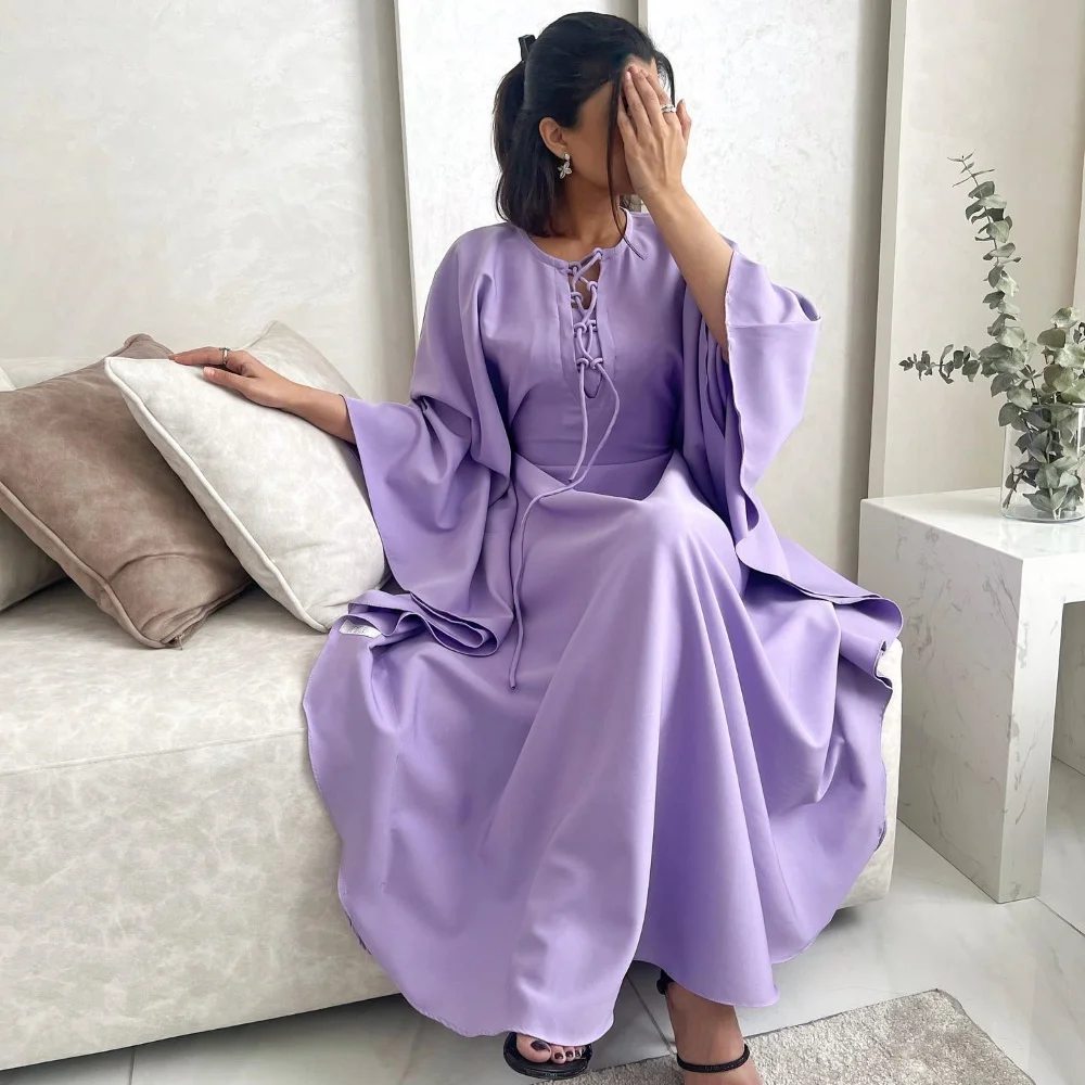 

Long Evening Dress For Sexy Women 2024 فساتين السهرة V-Neck Elegant Straight Zipper Up Purple Simple Cocktail Party Prom Gown