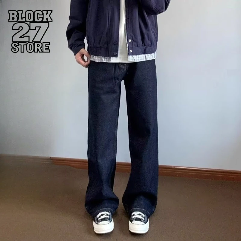 

Мужские джинсы Harajuku в гонконгском стиле, летние новые джинсовые брюки с буквенным принтом, хип-хоп, свободный крой, крутая повседневная мода, новинка