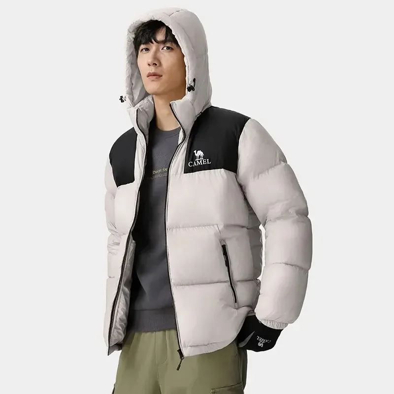 معطف دافئ كاجوال أنيق للسفر للرجال من الجمل، معطف رجالي مقاوم للرياح ومقاوم للماء لتسلق الجبال في الشتاء