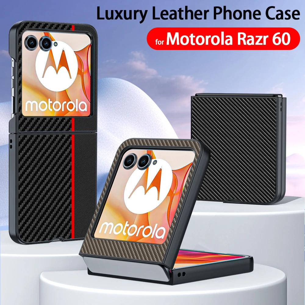 

Высококачественный чехол для телефона из искусственной кожи с текстурой из байкового волокна для Motorola Razr 60 50 Ultra 2024 + 2025 Protect Back Cover Funda