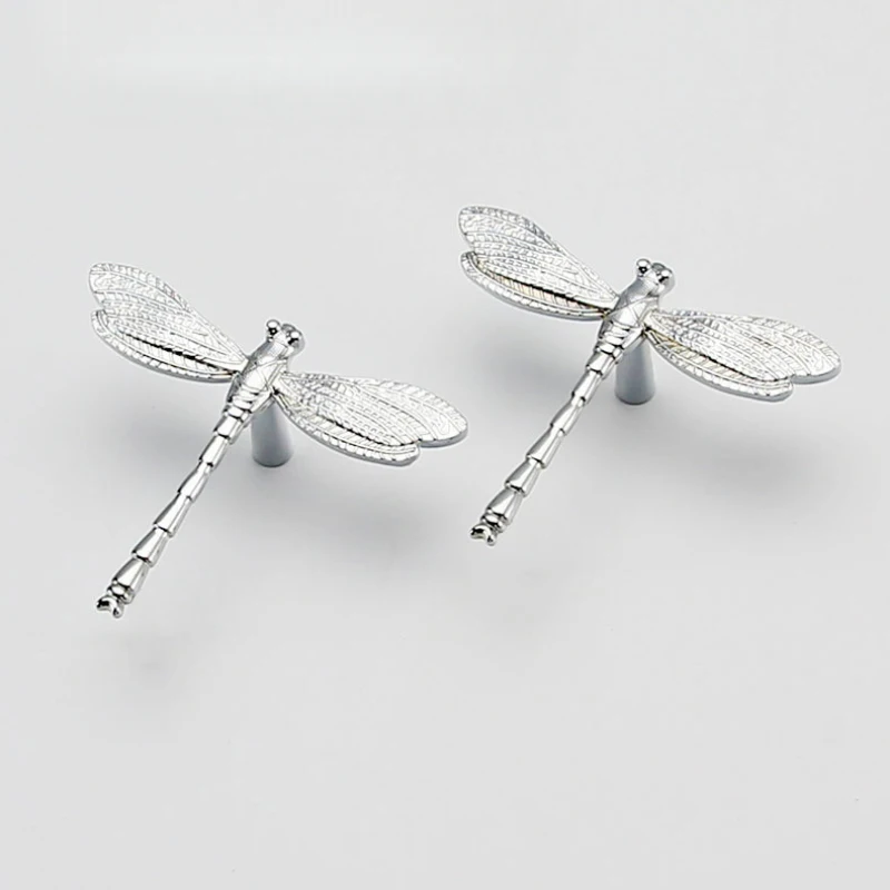 Brass Dragonfly Pull Handle French Light Luxury Nordic Creative Personality gold silver Drawer Wardrobe Handle