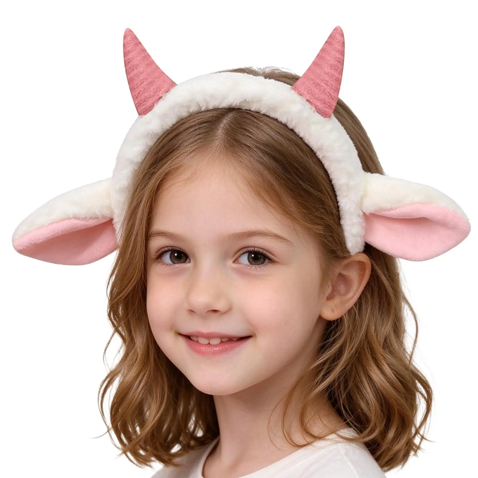 Diadema de orejas de oveja de peluche, diadema de orejas peludas, disfraz de cosplay, fiesta de Navidad, adorno de cabeza encantador, accesorios divertidos para la cabeza, disfraz de dibujos animados.