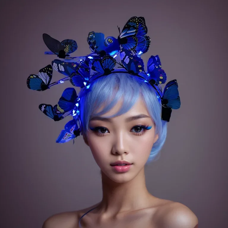 عصابة رأس نسائية فائقة الجنية تضيء بإضاءة ليد ، عصابة رأس فراشة ، إكليل زهور ، عصابات شعر ، زفاف ، عيد ميلاد ، ملحق شعر #1