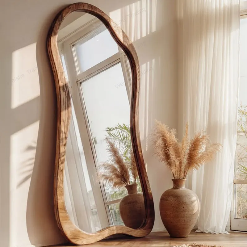 French Irregular Mirror Wabi Sabi Wind Home Wall Art Clothing Store Floor Mirror Alien