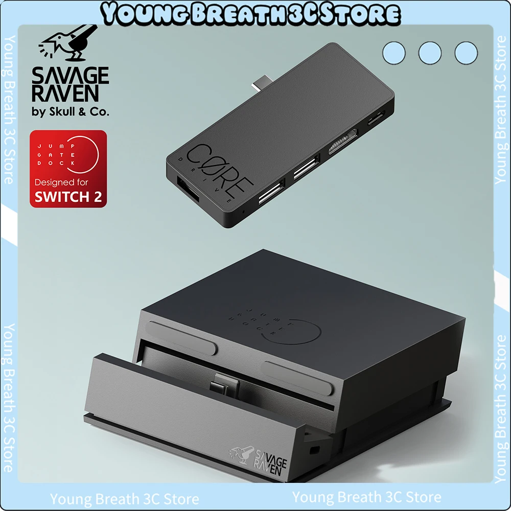 

Savage Raven by Skull & Co. Jumpgate Dock USB C Hub Портативная док-станция-станция для Nintendo Switch 2 и OLED, индивидуальный подарок