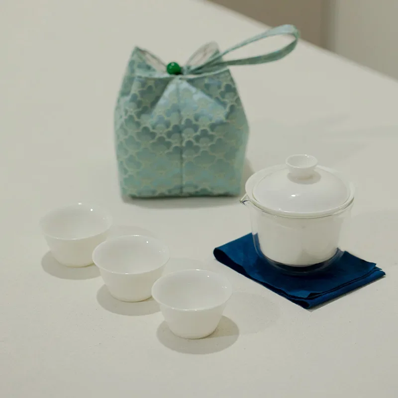 Authentic Chinese Gongfu Travel Tea Set: Portable Ceramic Gaiwan Kit for the Perfect Cup of Tea, Anywhere