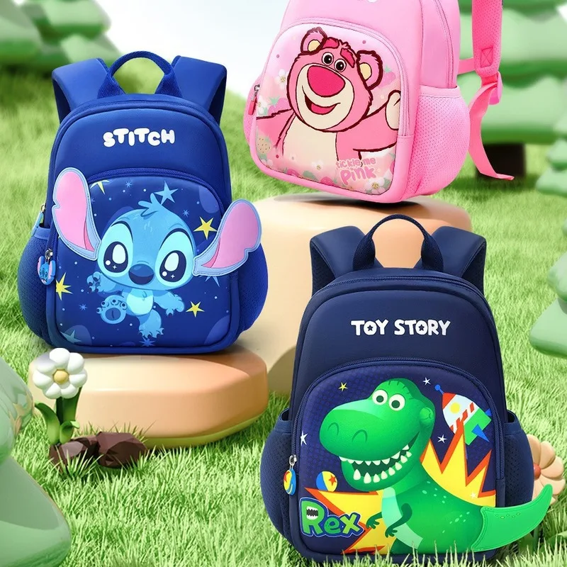 Tas taman kanak-kanak Disney Lotso untuk anak laki-laki perempuan tas bahu siswa ortopedi ransel ringan tahan air hadiah anak-anak Mochilas Escolare