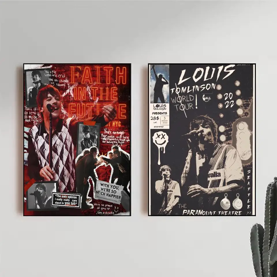 Singer L-Louis Tomlinson Poster Trendy Wall Art Good Sticker Printed on PP Paper for Coffee Office Bar Decoration Best Gift