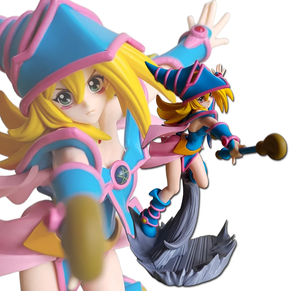 

20CM Anime Game Yu-Gi-Oh! Duel Monsters Atem Figure Battle Light Series Dark Magician Girl Model Toy Doll Desktop Decorations