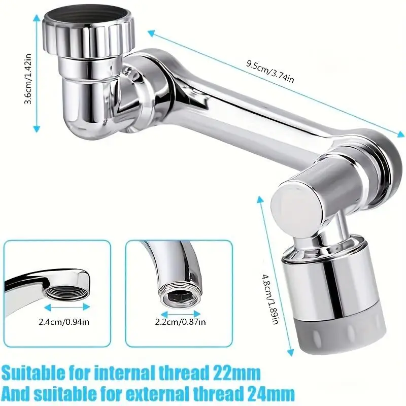 Upgrade Your Kitchen And Bathroom With This 1080° Rotating Faucet - A Versatile Robotic Arm For Washing Hair, Face And Eyes!