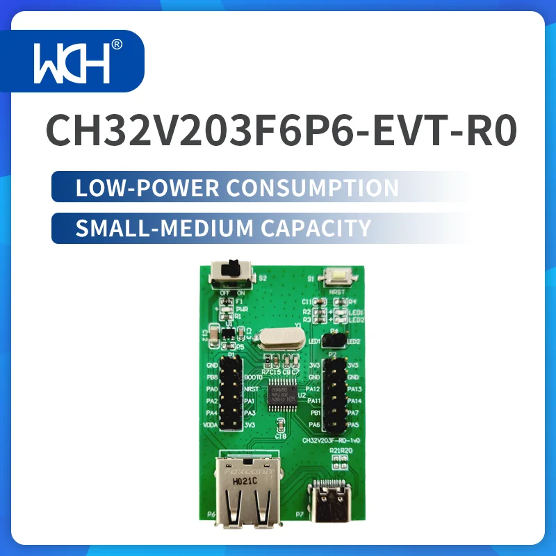 2 teile/los ch32v203 Bewertungs platine mit geringem Strom verbrauch, kleine bis mittlere Kapazität