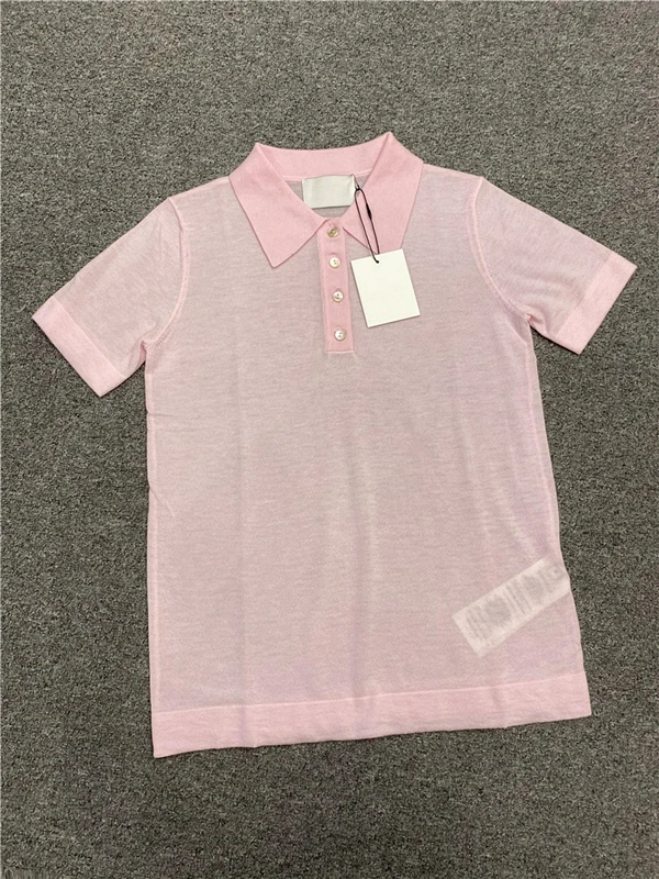 Dave&Di Tshirts Casual Top Commuting Versatile Merino Wool POLO Shirt Short Knitted Sleeved Top Women 2024