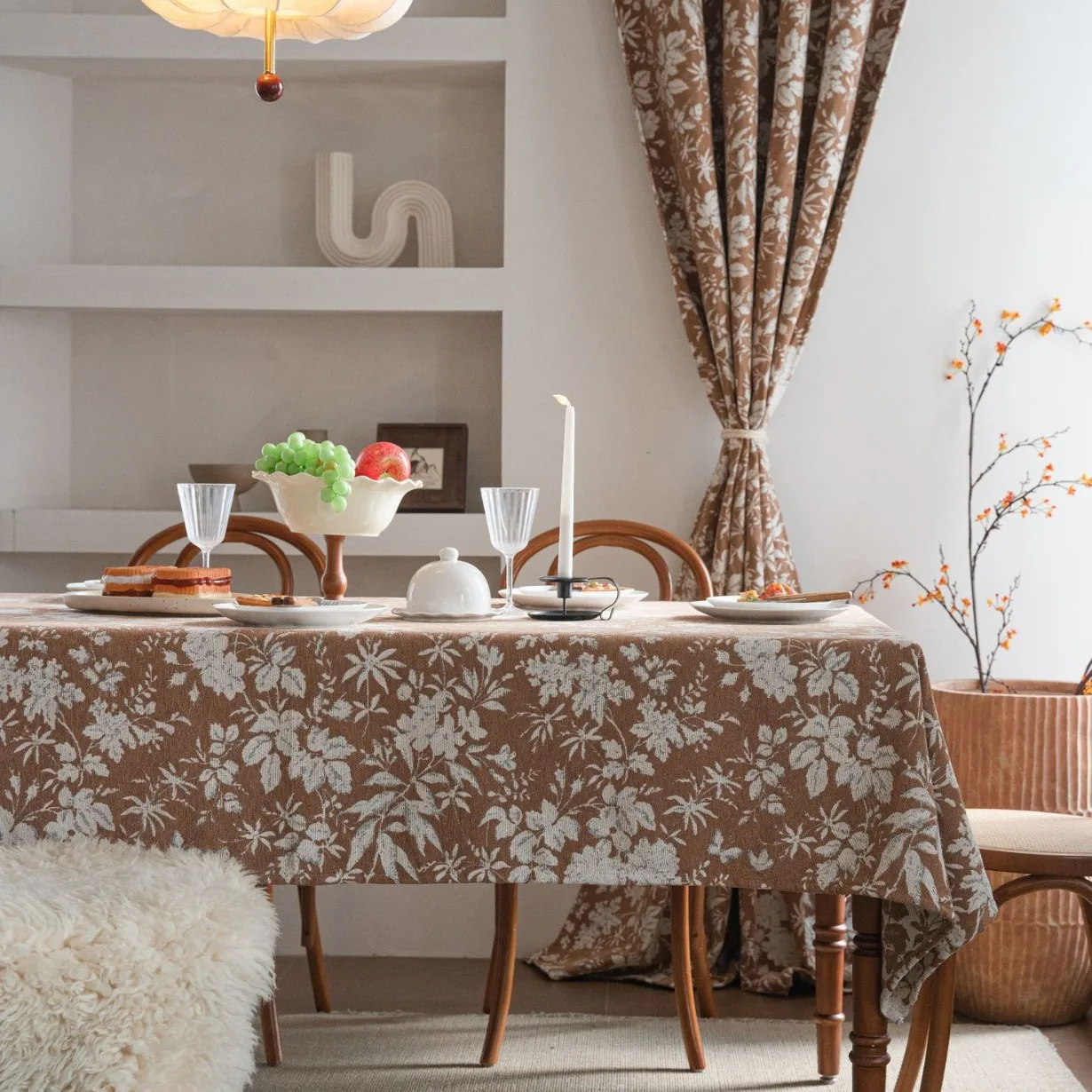 Hochzeit Party Decor Multi Größe Französisch Retro Chenille Baumwolle Leinen Tischdecke Abdeckung Haushalt Rechteck Jacquard Blatt Tischdecke