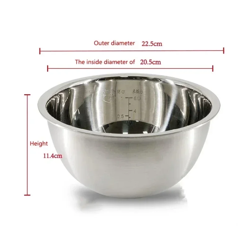 100% original new 304 stainless steel rice cooker inner bowl for xiaomi IHFB01CM / YLIH01/02CM rice cooker replacement inner pot