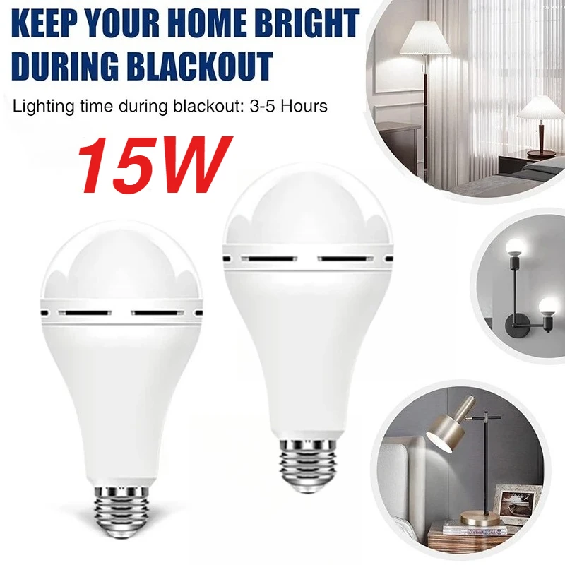 1-3PCS E27 Emergency LED Lamp Bulbs Super Bright LED Rechargeable Light Bulb Portable Camping Lamp for Household Outdoor Use