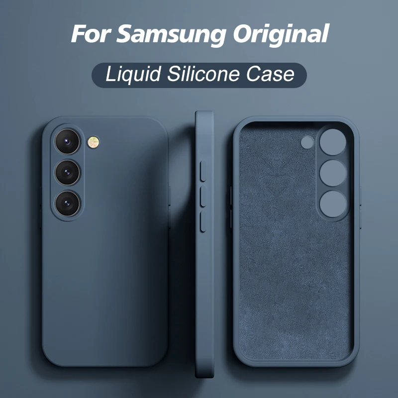 S24 S23 S22 Ultra Plus Case Square Liquid Silicone Soft Cover For Samsung Galaxy S24 S23 S22 Ultra Plus S24Ultra Phone Cases S24