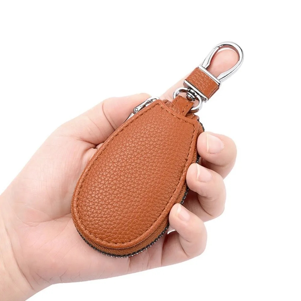

Transparent Mesh Car Key Bag Multifunctional Organizer Leather Key Case Zipper Closure Coin Storage Keychain Holder