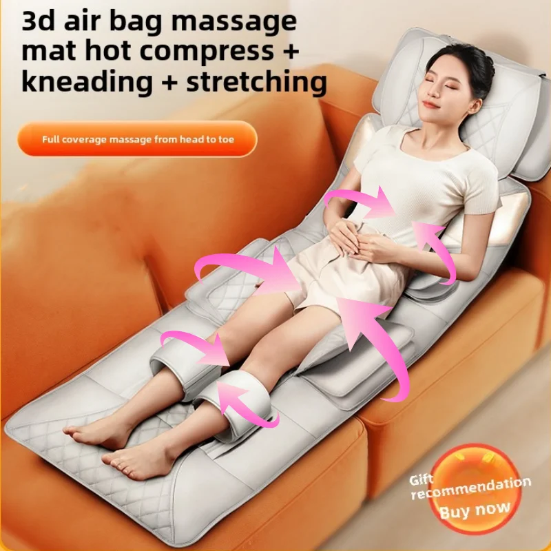 Increase Widen Lengthen Airbag Heated Neck Massager Full Body Massage Mat Mattress Traction Lumbar Vibration with Remote Control