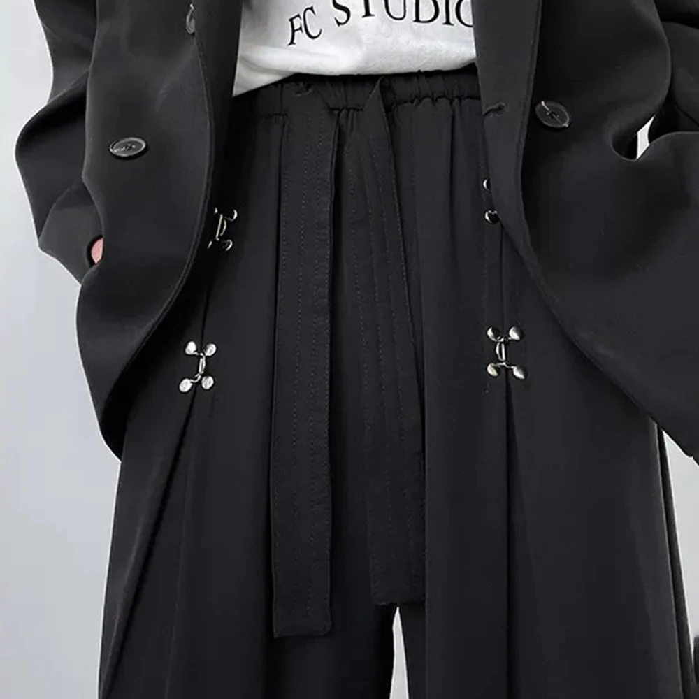 Pantalon homme Y2k avion bouton pantalons décontractés Streetwear mode tout-Match jeunesse Campus pantalon droit vêtements pour hommes 2025 nouveau