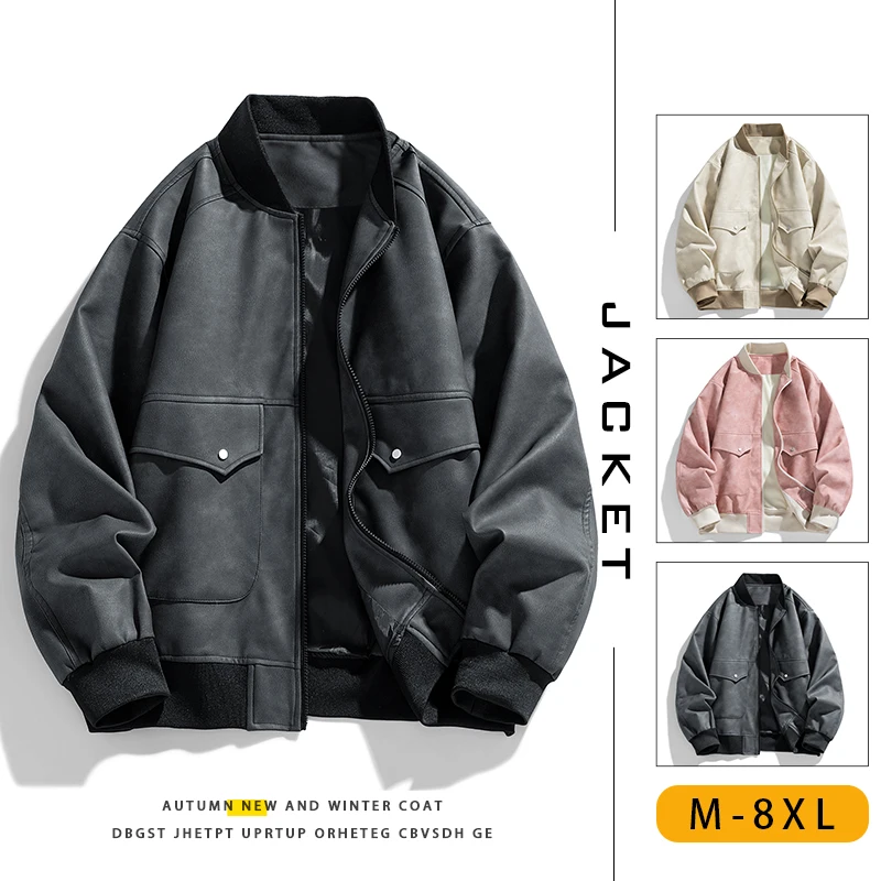 

Korea Fashion Oversize 5XL 6XL 2024 Casual Men's Black Windbreaker Jackets Long Trench Coat For Spring Autumn Winter Clothes